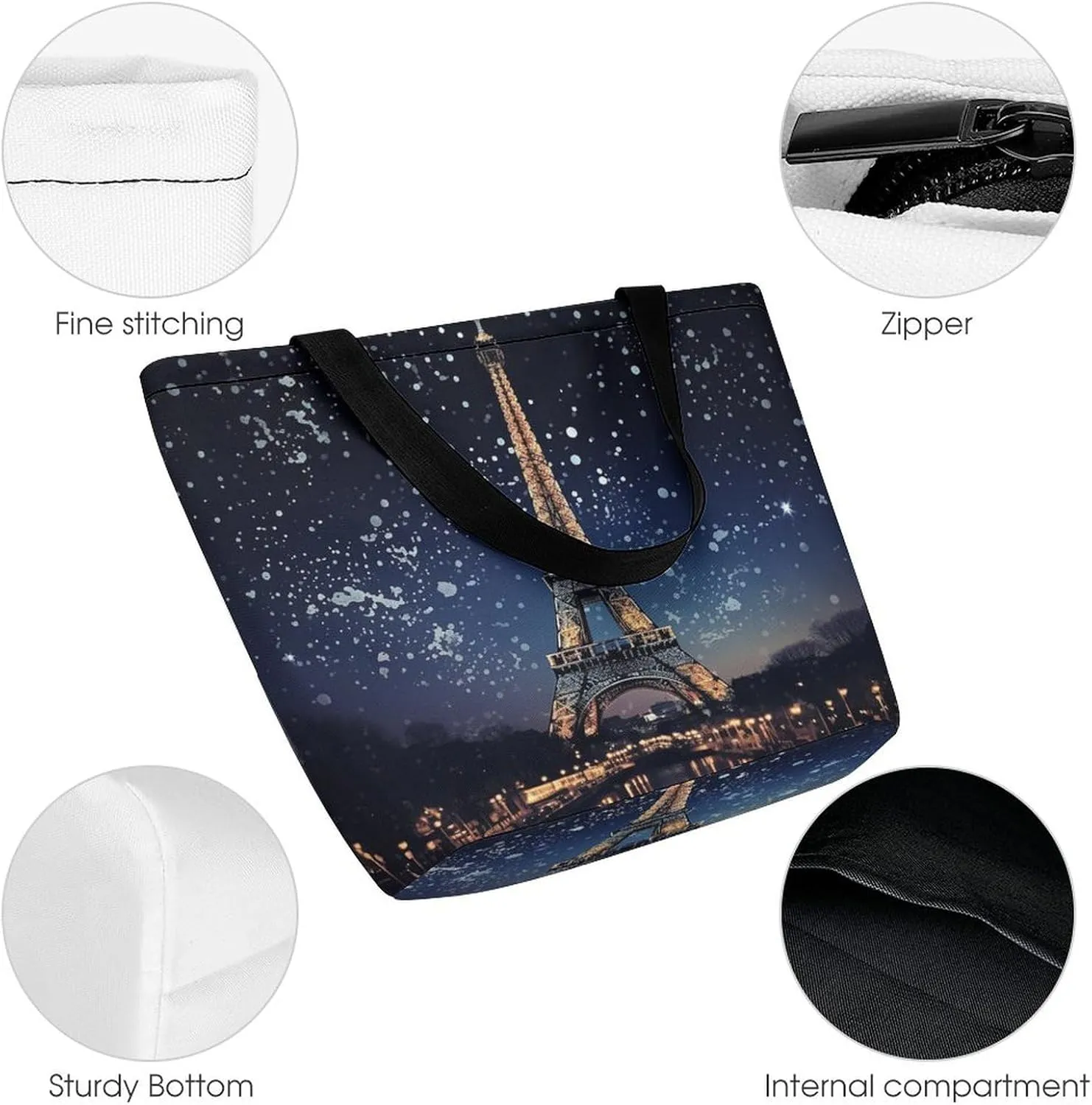 Tote Bag Reusable Grocery Bag Foldable Shopping Bag Extra Large Shoulder Bag Big Eyed Monkey Tote Bag for Travel Work