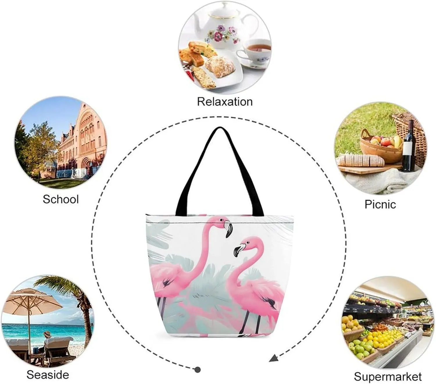 Tote Bag Reusable Grocery Bag Foldable Shopping Bag Extra Large Shoulder Bag Dairy Cow Tote Bag for Travel Work