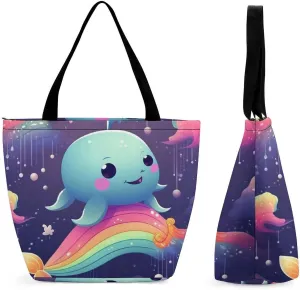 Tote Bag Reusable Grocery Bag Foldable Shopping Bag Extra Large Shoulder Bag Trick Or Treat Tote Bag for Work