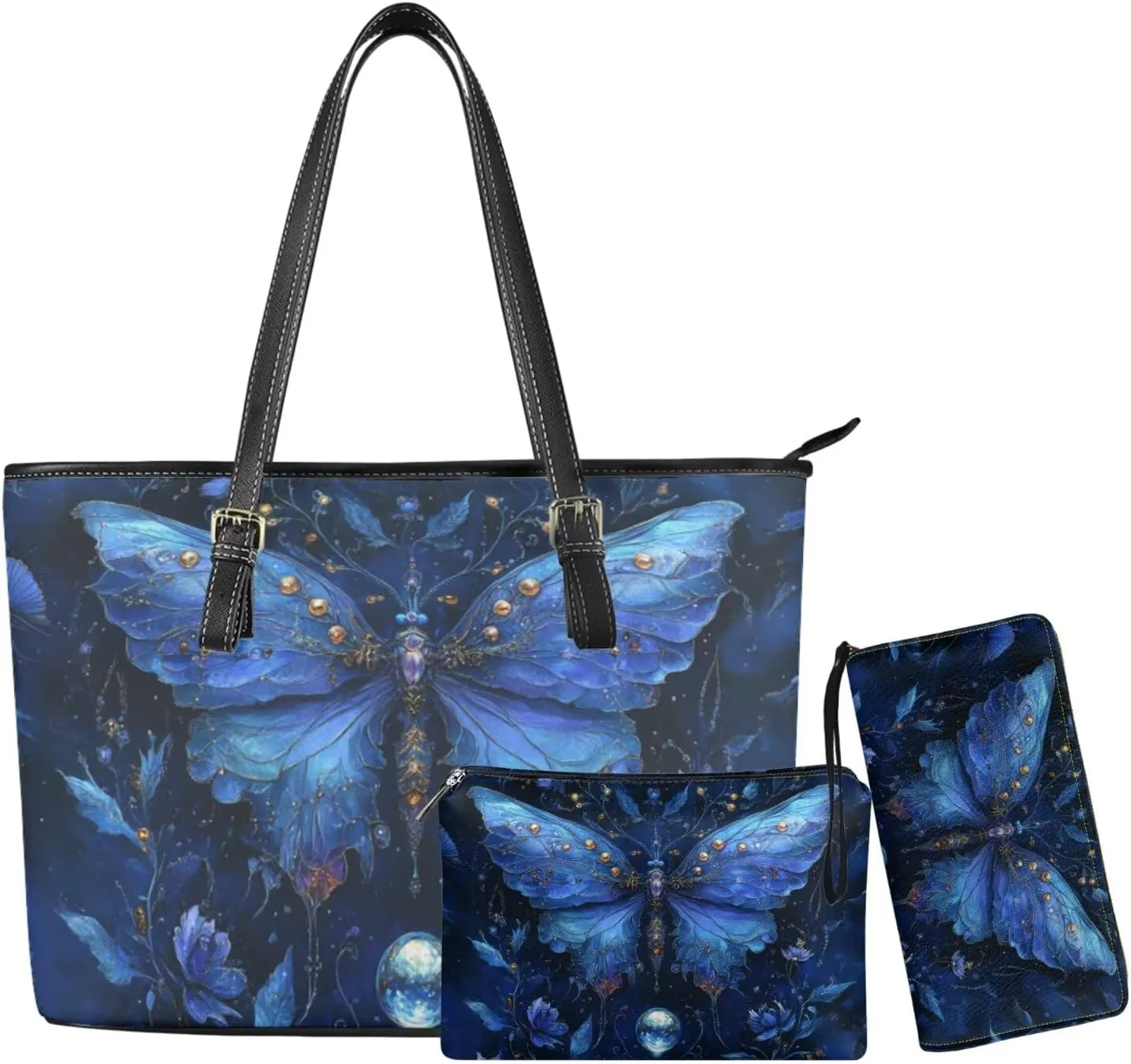 Tote Bag,Handbag,Wallet Set for Women Trendy Tote Bag Shoulder Purse Clutch Satchel Wallet School Work Bags