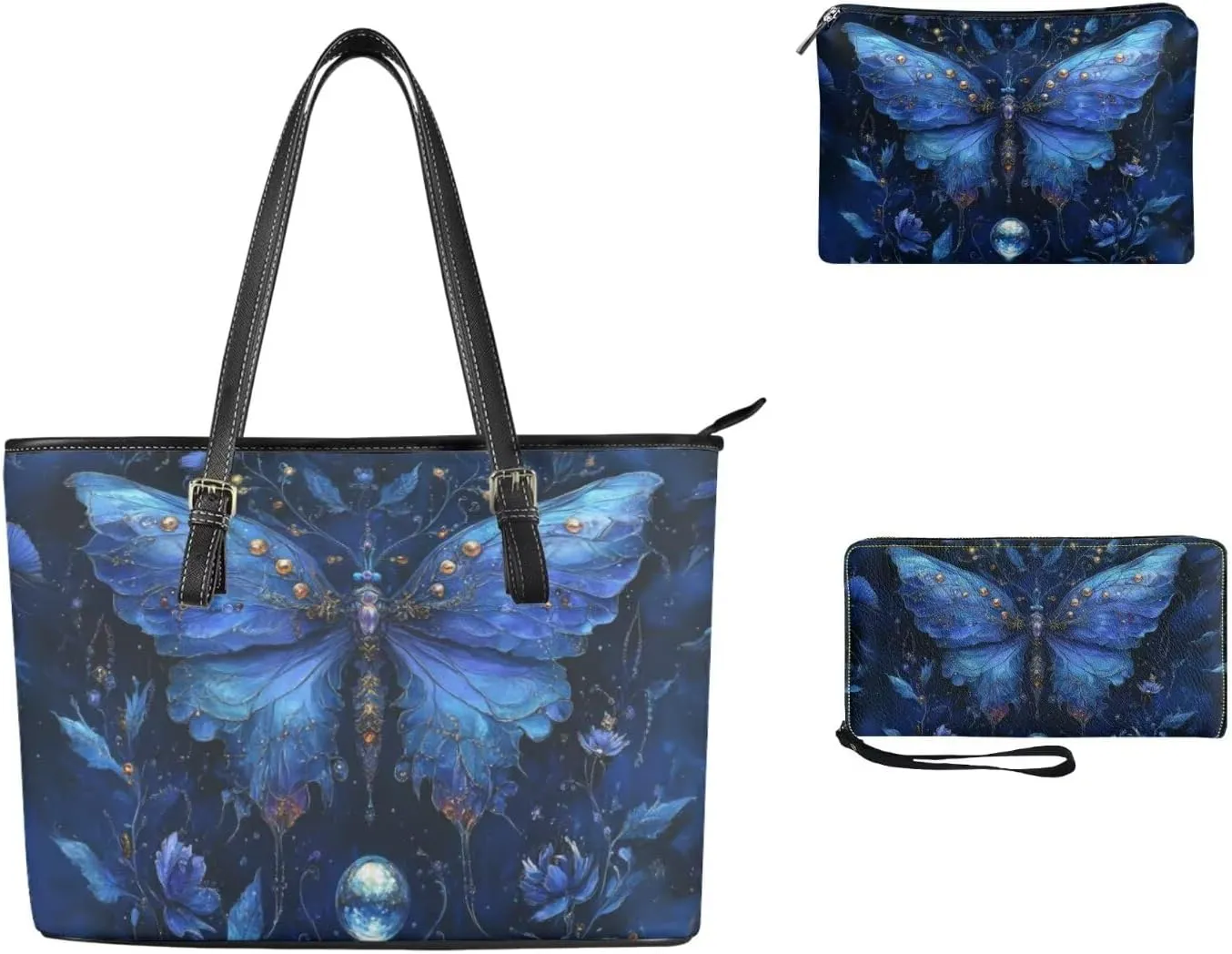 Tote Bag,Handbag,Wallet Set for Women Trendy Tote Bag Shoulder Purse Clutch Satchel Wallet School Work Bags