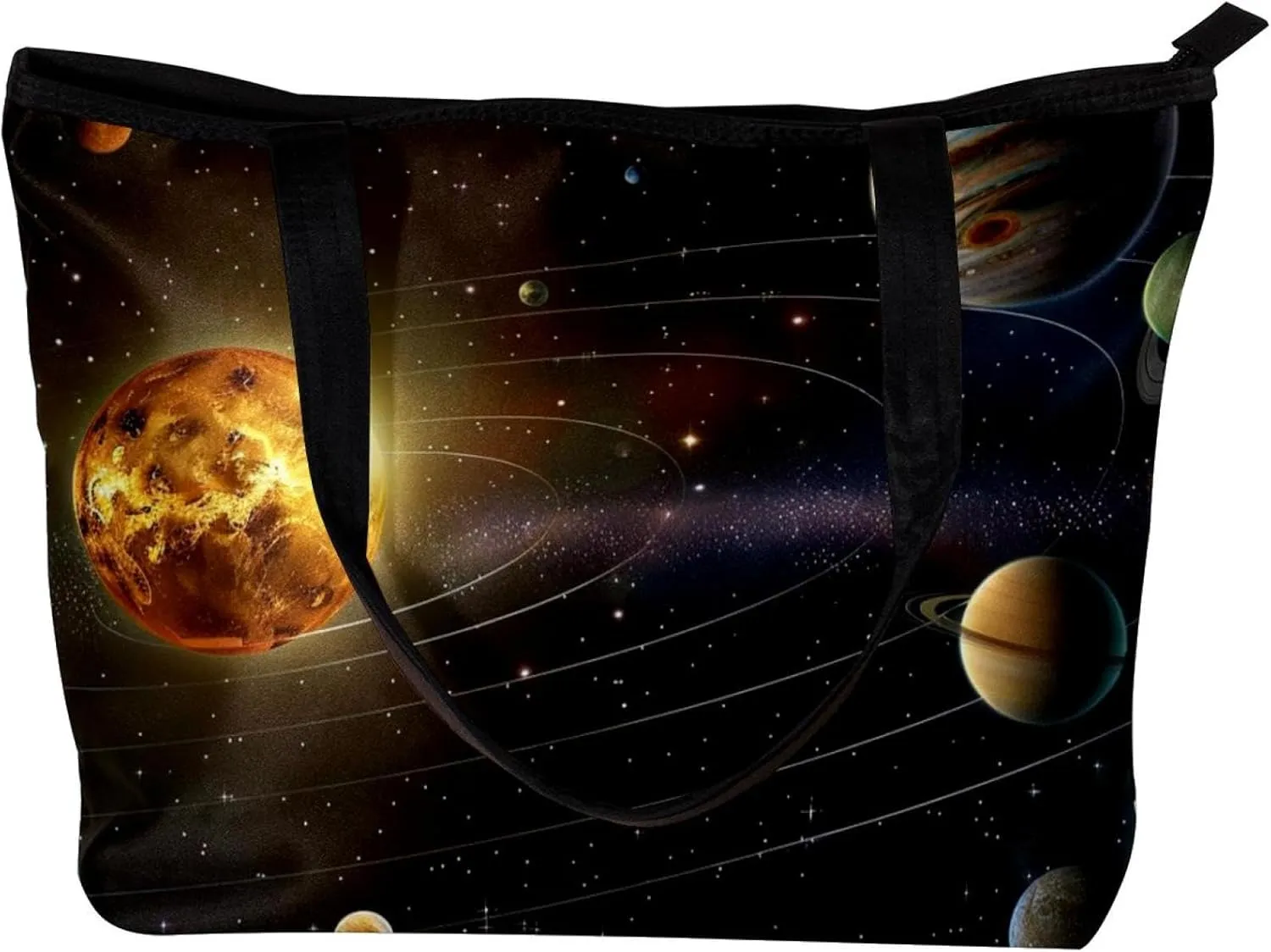 Tote Bags, Large Tote Bag, Tote Bag with Zipper, Planets Earth Space Universe, Womens Tote Bag