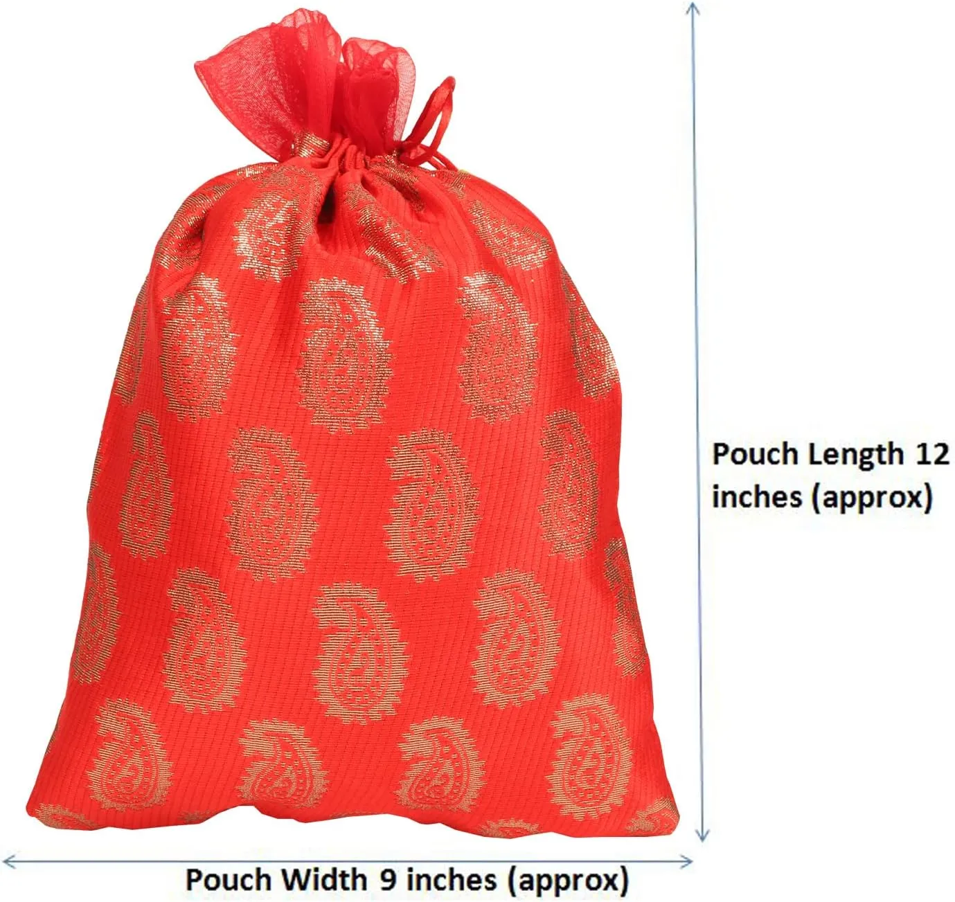 Touchstone Drawstring Bags Traditional Indian Handcrafted in Paisley Pattern Brocade fabric. Perfect for Gifts Jewelry Weddings Sweet Distribution Set of 20 Vibrant Multicolor Pouches Purses Potli
