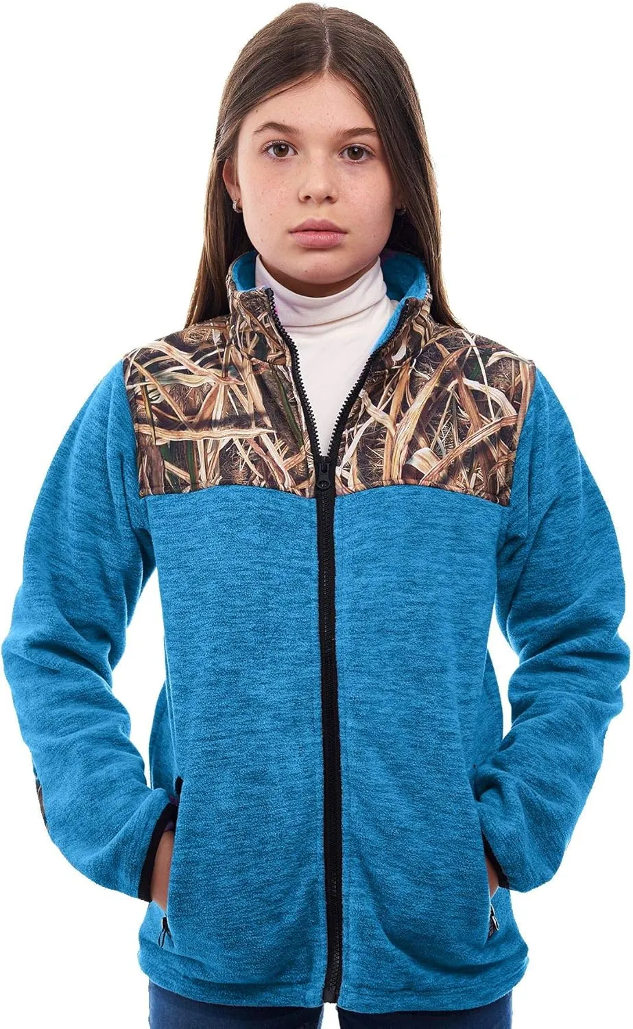 TrailCrest Children's Fleece Jacket Full Zip Mossy Oak Camo Patterns C-Max