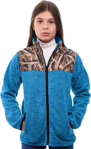 TrailCrest Children's Fleece Jacket Full Zip Mossy Oak Camo Patterns C-Max