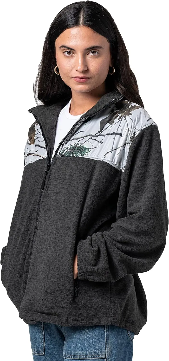 TrailCrest Women's C-Max Full Zip Polar Fleece Jacket Mossy Oak Camo Patterns