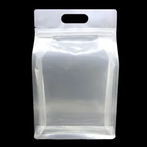 Transparent Clear Flat Bottom Food Organization Storage Stand-Up Zip Top Bags with Die-Cut Handle (50, 13oz)