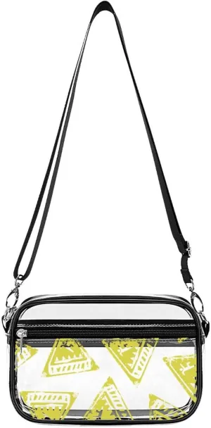 Trap Warning Fashion Clear Crossbody Bags Stadium Approved Shoulder Purse for Concerts Sports Events Festival