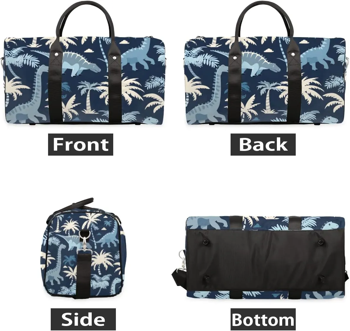 Travel Duffle Bag Dinosaur Palm Tree Gym Bags for Men Women Travel Duffel Bags with Adjustable Shoulder Strap Carry On Weekender Bag
