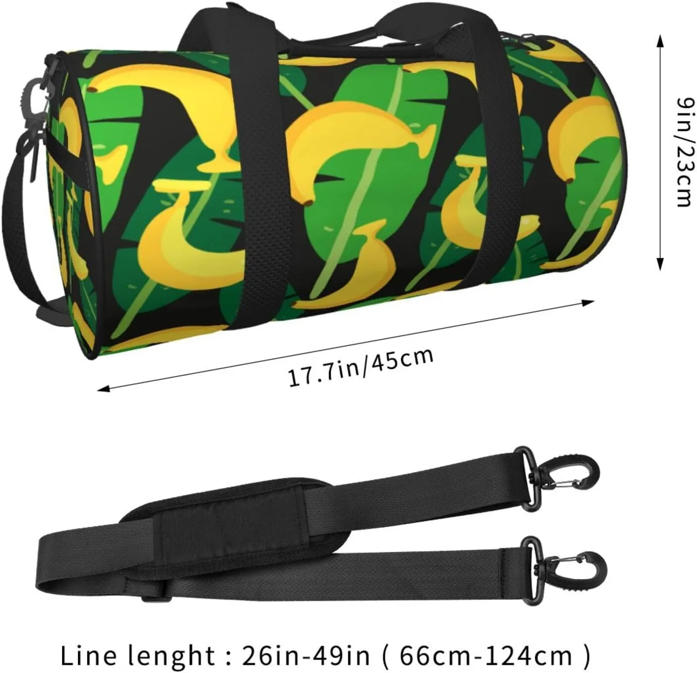 Travel Duffle Bag for Men Women, Banana 1 Duffle Bags for Sport Gym Overnight Luggage