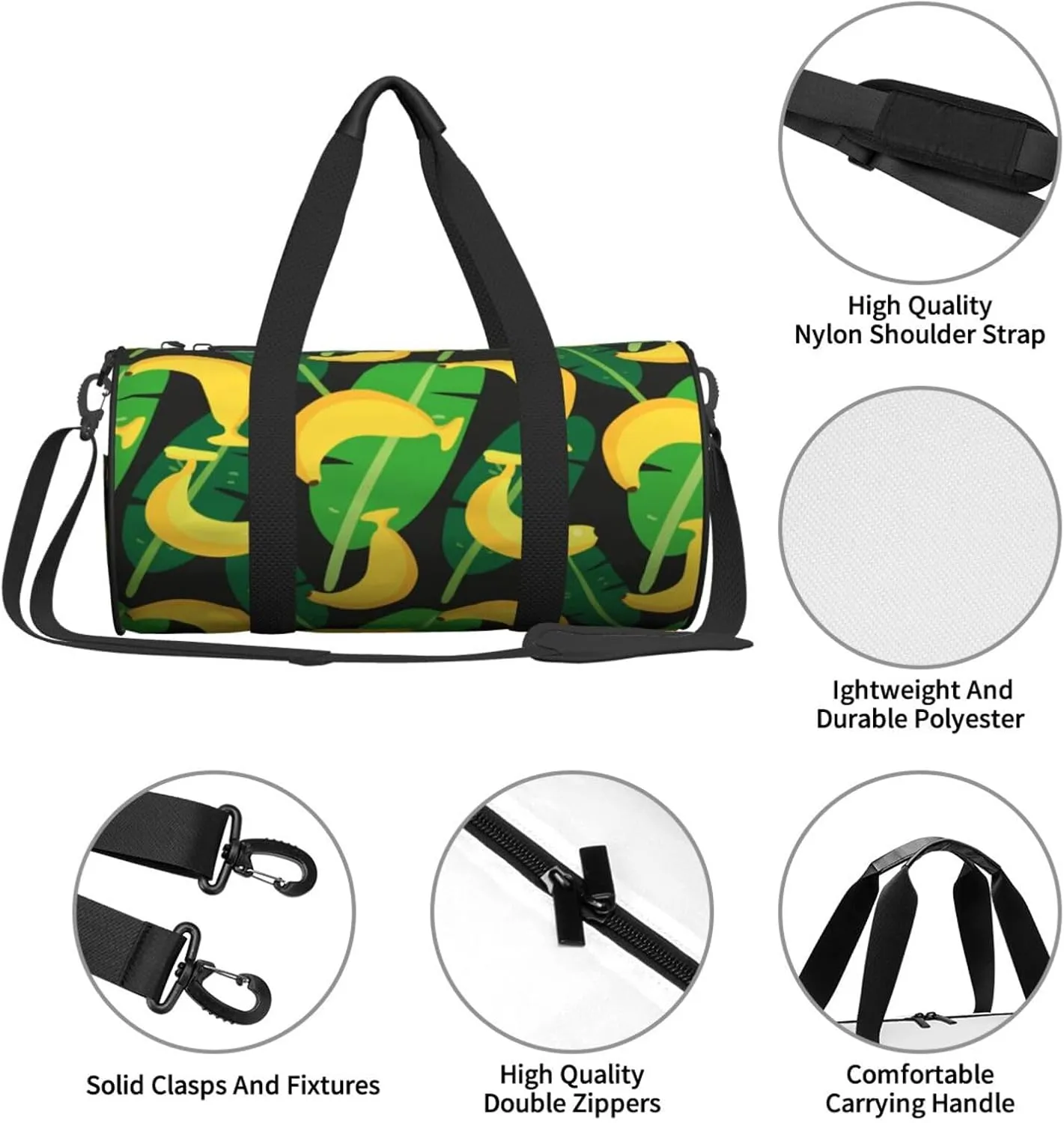 Travel Duffle Bag for Men Women, Banana 1 Duffle Bags for Sport Gym Overnight Luggage