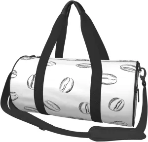 Travel Duffle Bag for Men Women, Coffee White Duffle Bags for Sport Gym Overnight Luggage