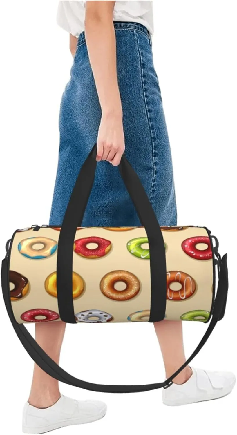 Travel Duffle Bag for Men Women, Donuts Chocolate Duffle Bags for Sport Gym Overnight Luggage