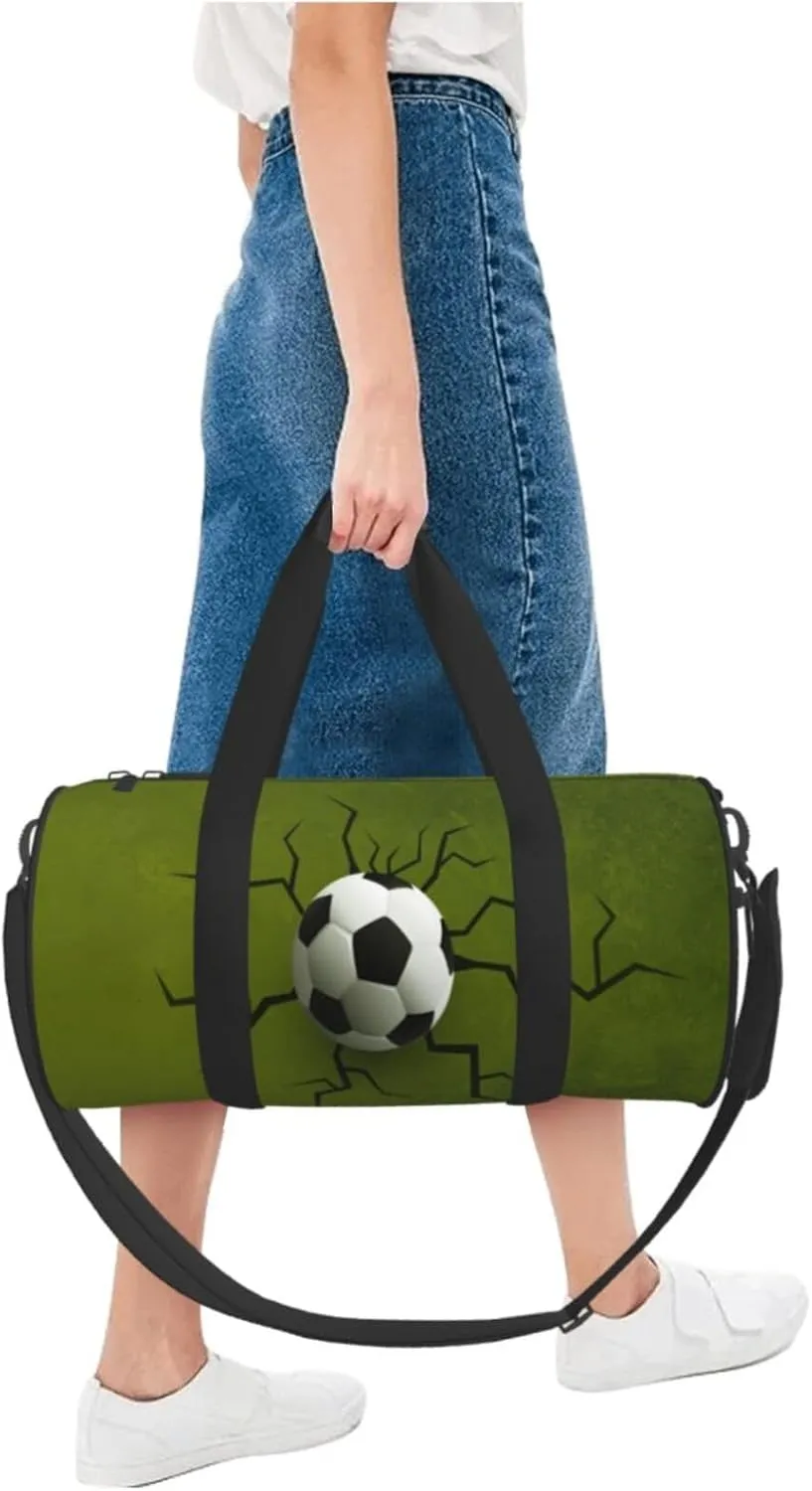 Travel Duffle Bag for Men Women, Football Ball Wall Crack Duffle Bags for Sport Gym Overnight Luggage