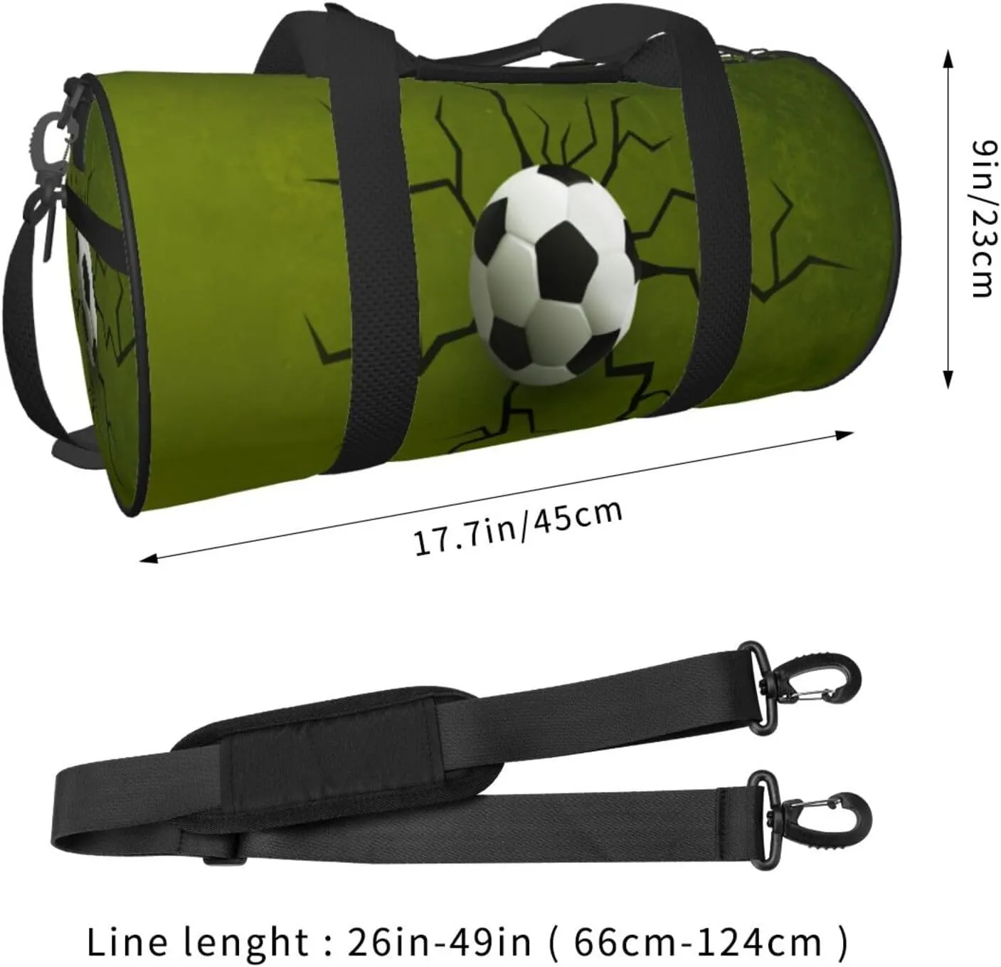Travel Duffle Bag for Men Women, Football Ball Wall Crack Duffle Bags for Sport Gym Overnight Luggage