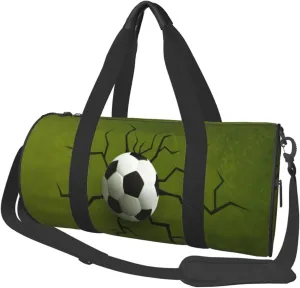 Travel Duffle Bag for Men Women, Football Ball Wall Crack Duffle Bags for Sport Gym Overnight Luggage
