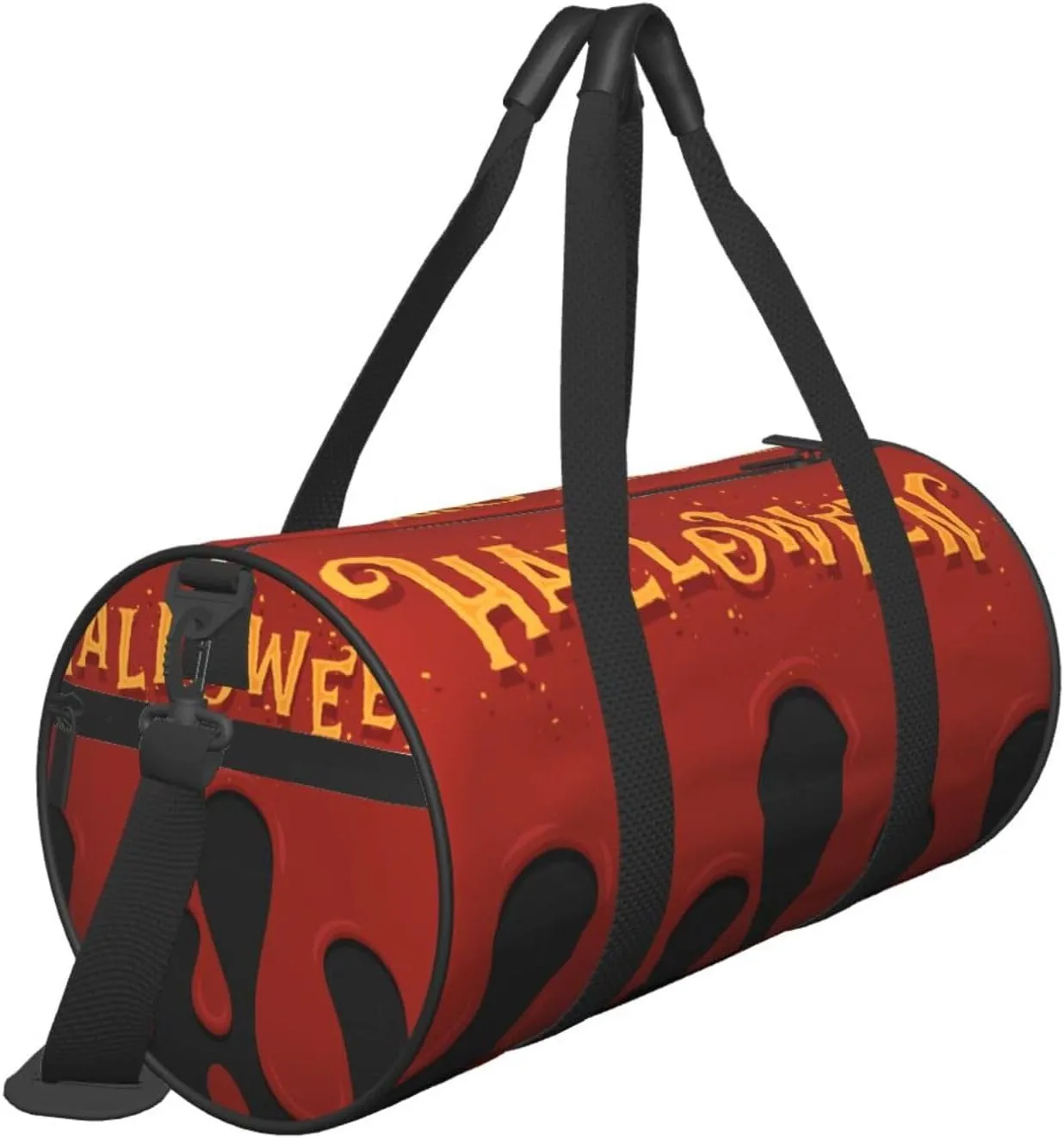 Travel Duffle Bag for Men Women, Happy Halloween Red Black Duffle Bags for Sport Gym Overnight Luggage