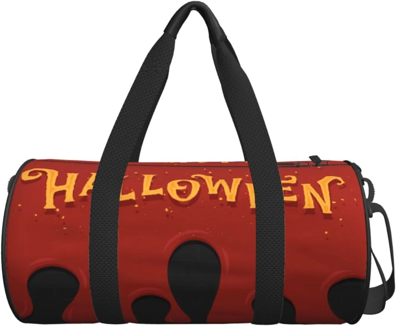 Travel Duffle Bag for Men Women, Happy Halloween Red Black Duffle Bags for Sport Gym Overnight Luggage