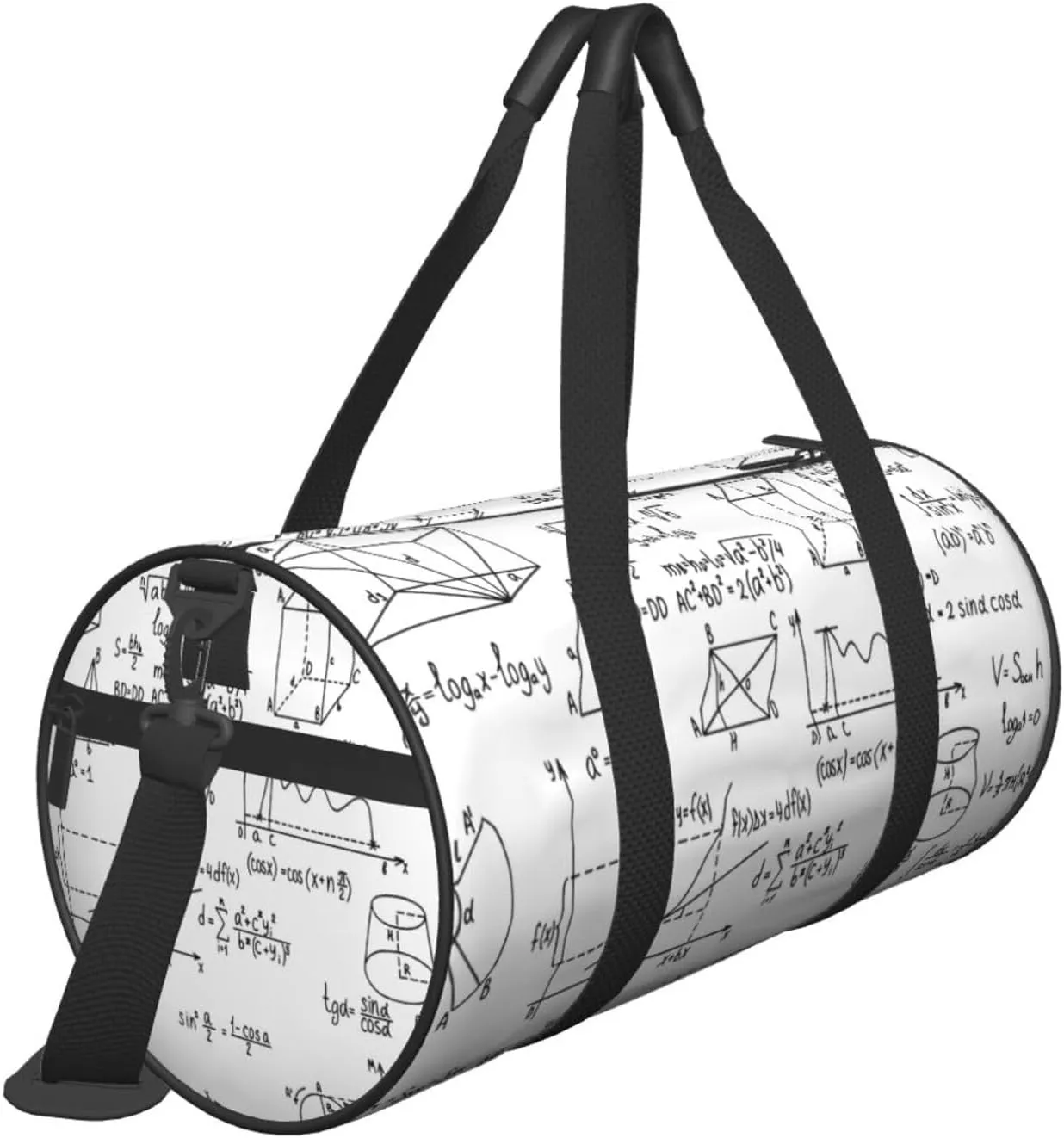 Travel Duffle Bag for Men Women, Math Geometry Formulas Science Duffle Bags for Sport Gym Overnight Luggage