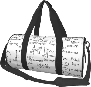 Travel Duffle Bag for Men Women, Math Geometry Formulas Science Duffle Bags for Sport Gym Overnight Luggage