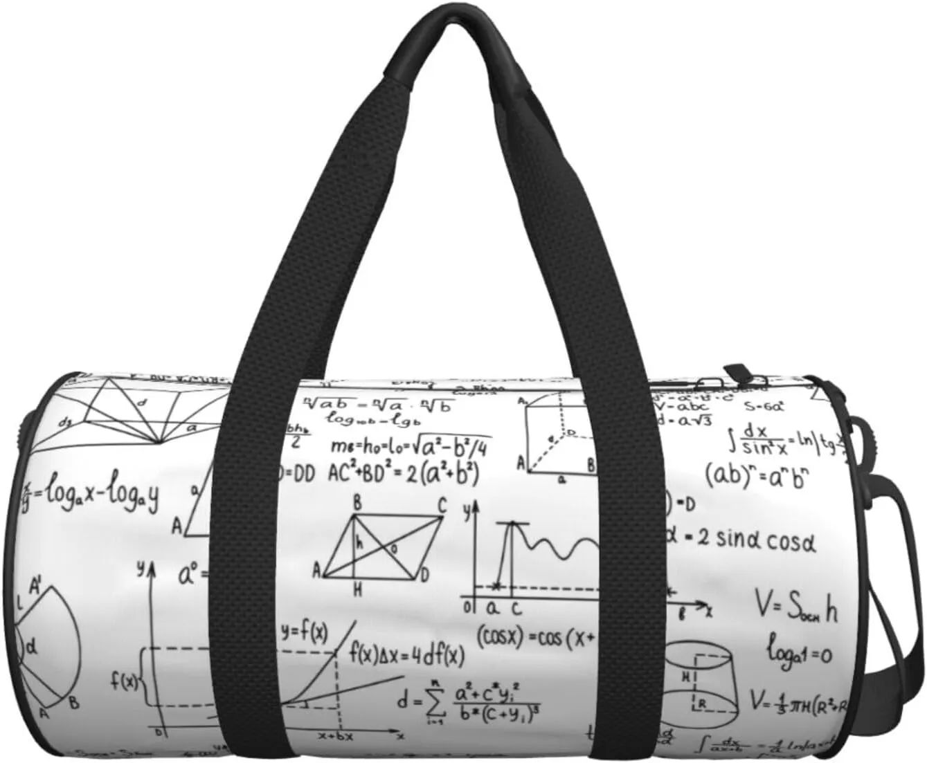 Travel Duffle Bag for Men Women, Math Geometry Formulas Science Duffle Bags for Sport Gym Overnight Luggage