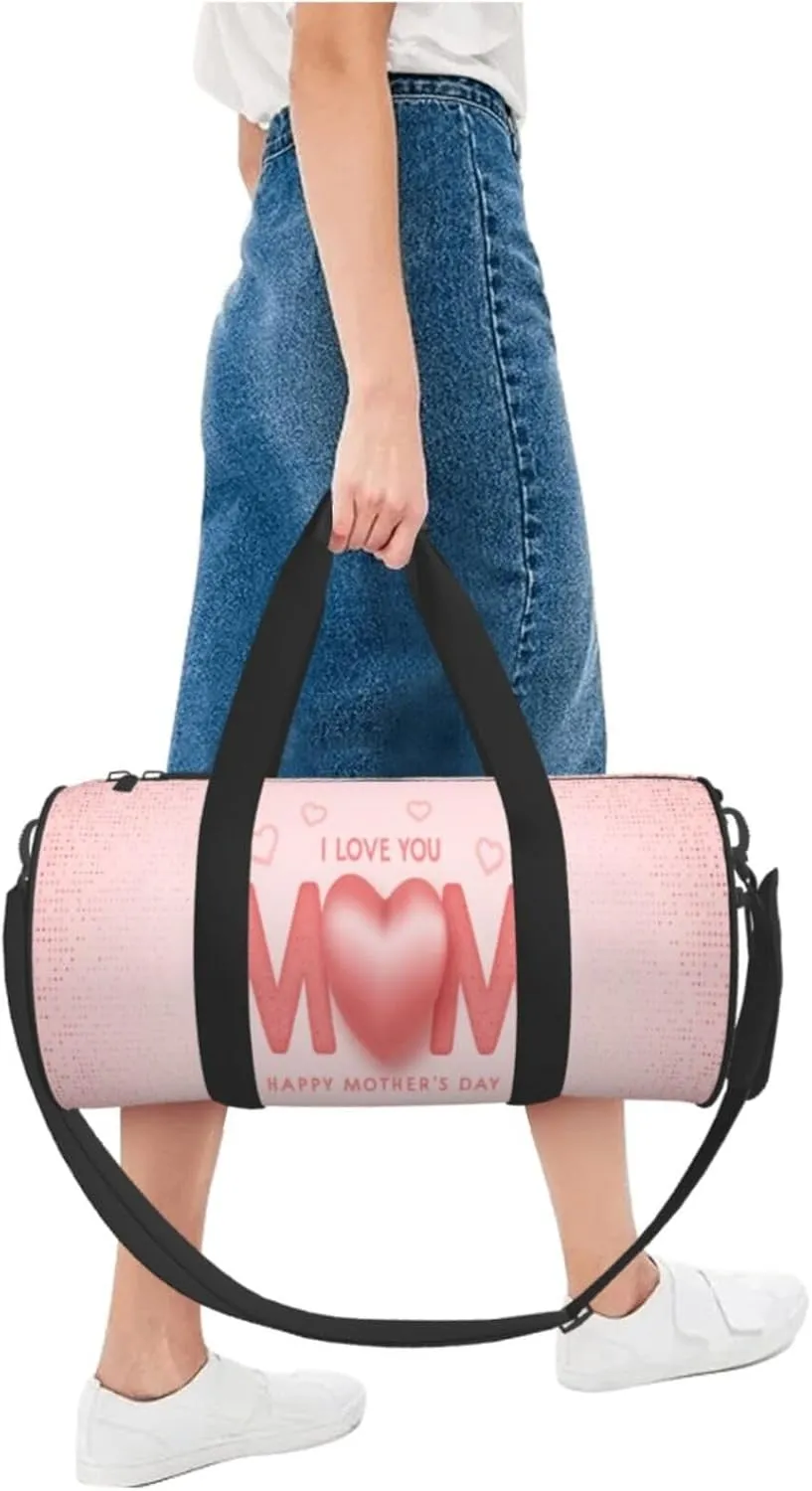 Travel Duffle Bag for Men Women, Mothers Day I Love You Mom Duffle Bags for Sport Gym Overnight Luggage