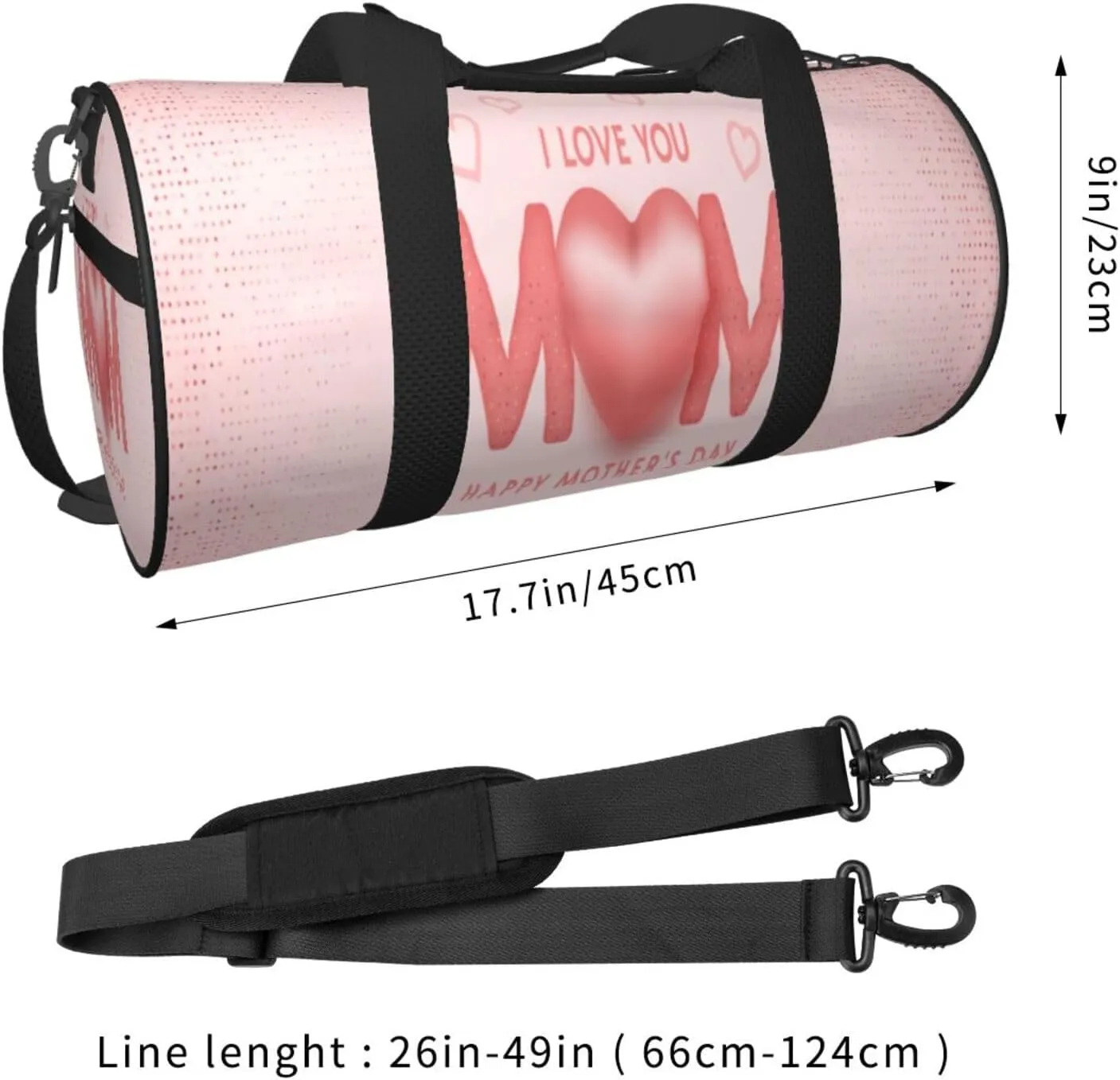 Travel Duffle Bag for Men Women, Mothers Day I Love You Mom Duffle Bags for Sport Gym Overnight Luggage