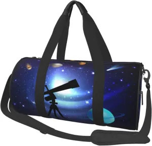 Travel Duffle Bag for Men Women, Space Telescope Duffle Bags for Sport Gym Overnight Luggage
