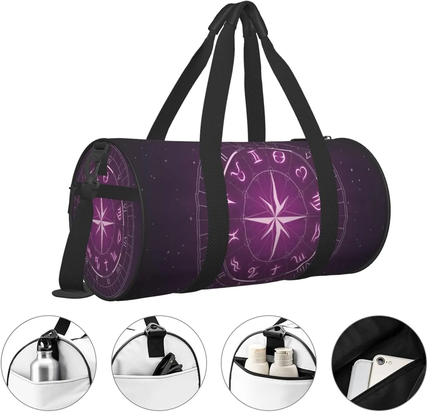 Travel Duffle Bag for Men Women, Zodiac Space Duffle Bags for Sport Gym Overnight Luggage