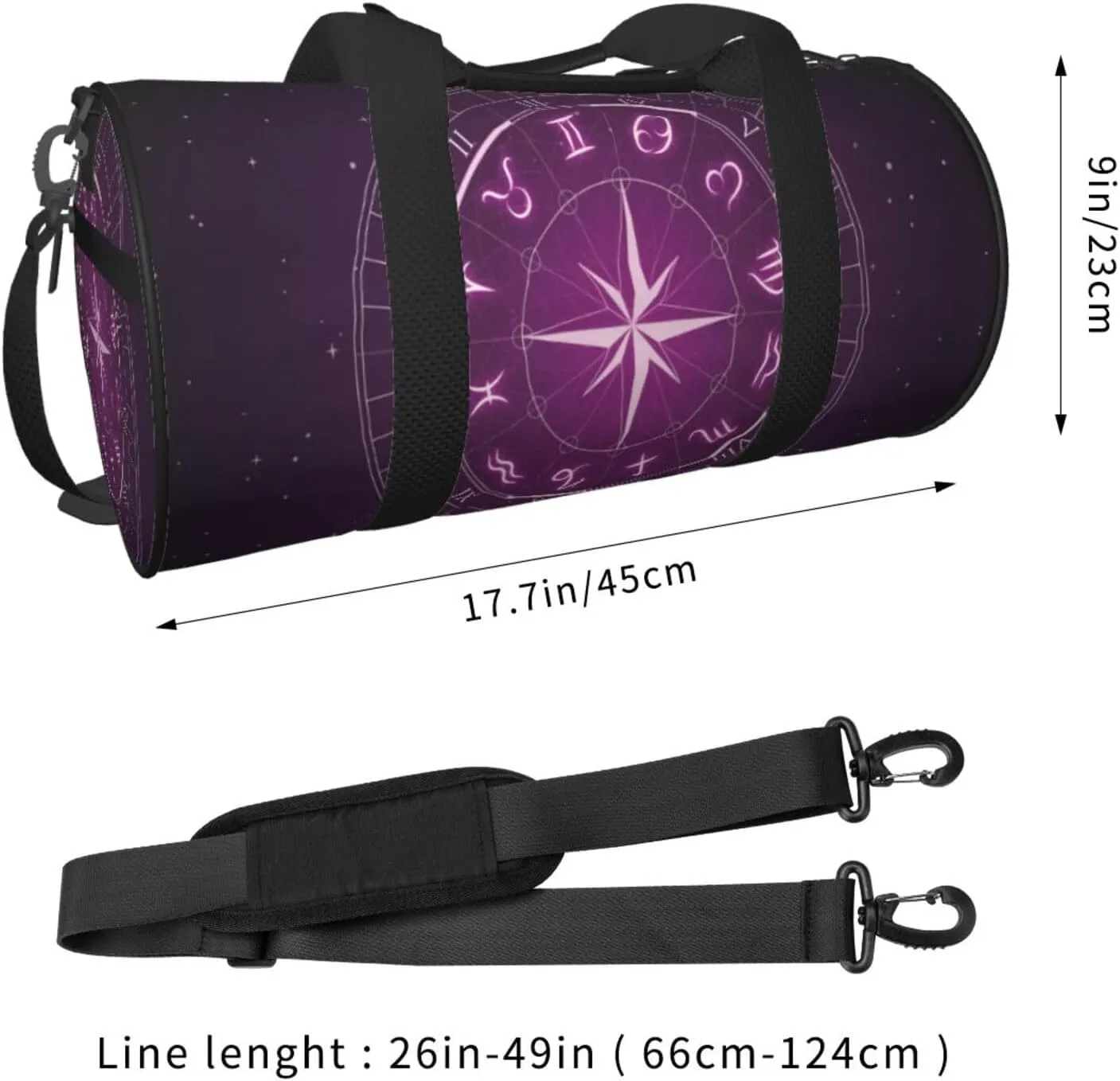 Travel Duffle Bag for Men Women, Zodiac Space Duffle Bags for Sport Gym Overnight Luggage