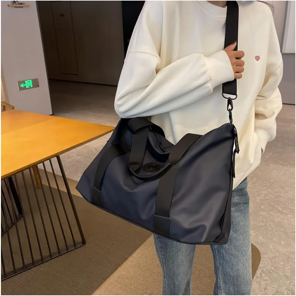 Travel Duffle Bags Large Gym Sports Crossbody Bag Foldable Overnight Weekender Carry-on Luggage Bag Personal Item Tote Bag (Blue)