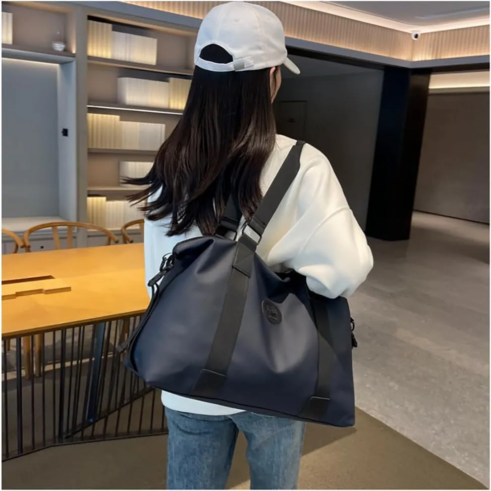 Travel Duffle Bags Large Gym Sports Crossbody Bag Foldable Overnight Weekender Carry-on Luggage Bag Personal Item Tote Bag (Blue)