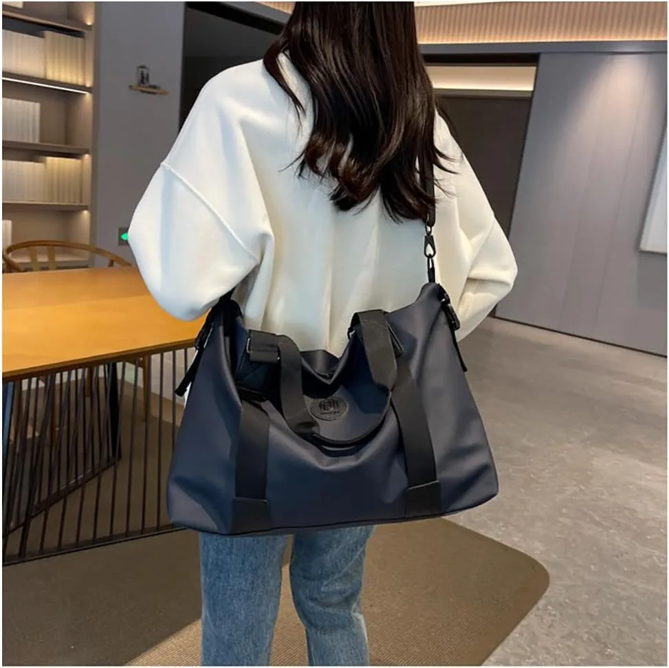 Travel Duffle Bags Large Gym Sports Crossbody Bag Foldable Overnight Weekender Carry-on Luggage Bag Personal Item Tote Bag (Blue)