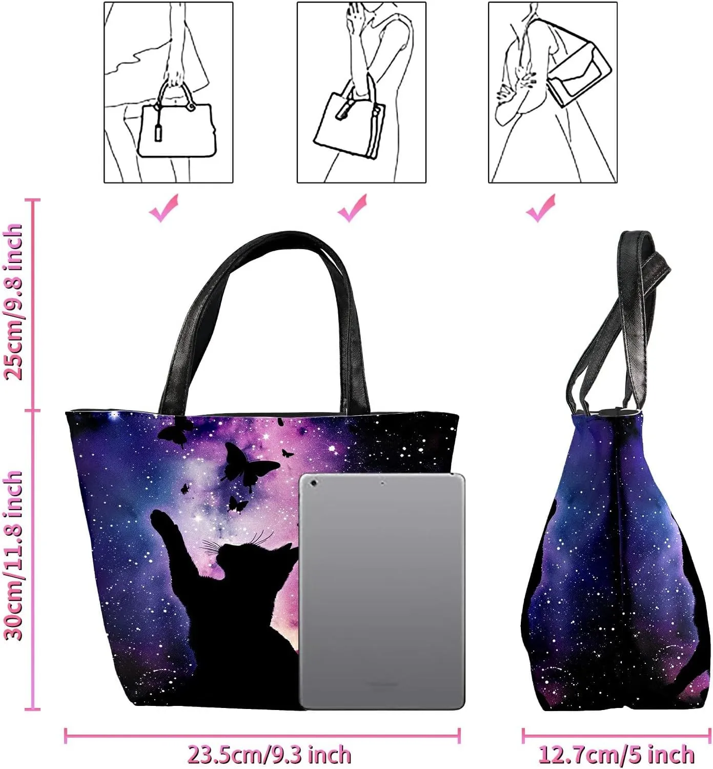 Travel Tote Bags Leather Purses for Women, Shoulder Bag with Zipper, Top Handle Ladies Shoulder Bags