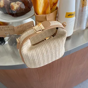 Trendy Rattan Crossbody Beach Bag