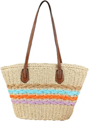 Trendy Women’s Straw Clutch Bag Casual Summer Beach Bags For Women Sweet Wicker Tote Handbags Travel Purse 2025