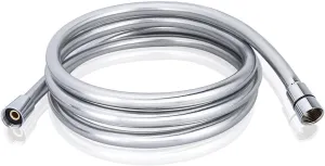 TRIPHIL Kink-free PVC Shower Hoses Replacement 59" Long for Handheld Shower Head Hose Extension Swivel Brass twist-proof Connectors Lightweight Flexible Plastic Tube Mirror Silver 59 Inches