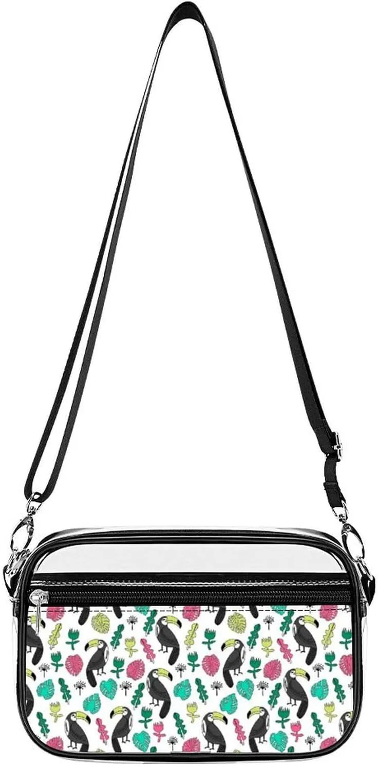 Tropical Rainforest Clear Purse Stadium Crossbody Bags for Women and Men Adjustable Shoulder Handbags