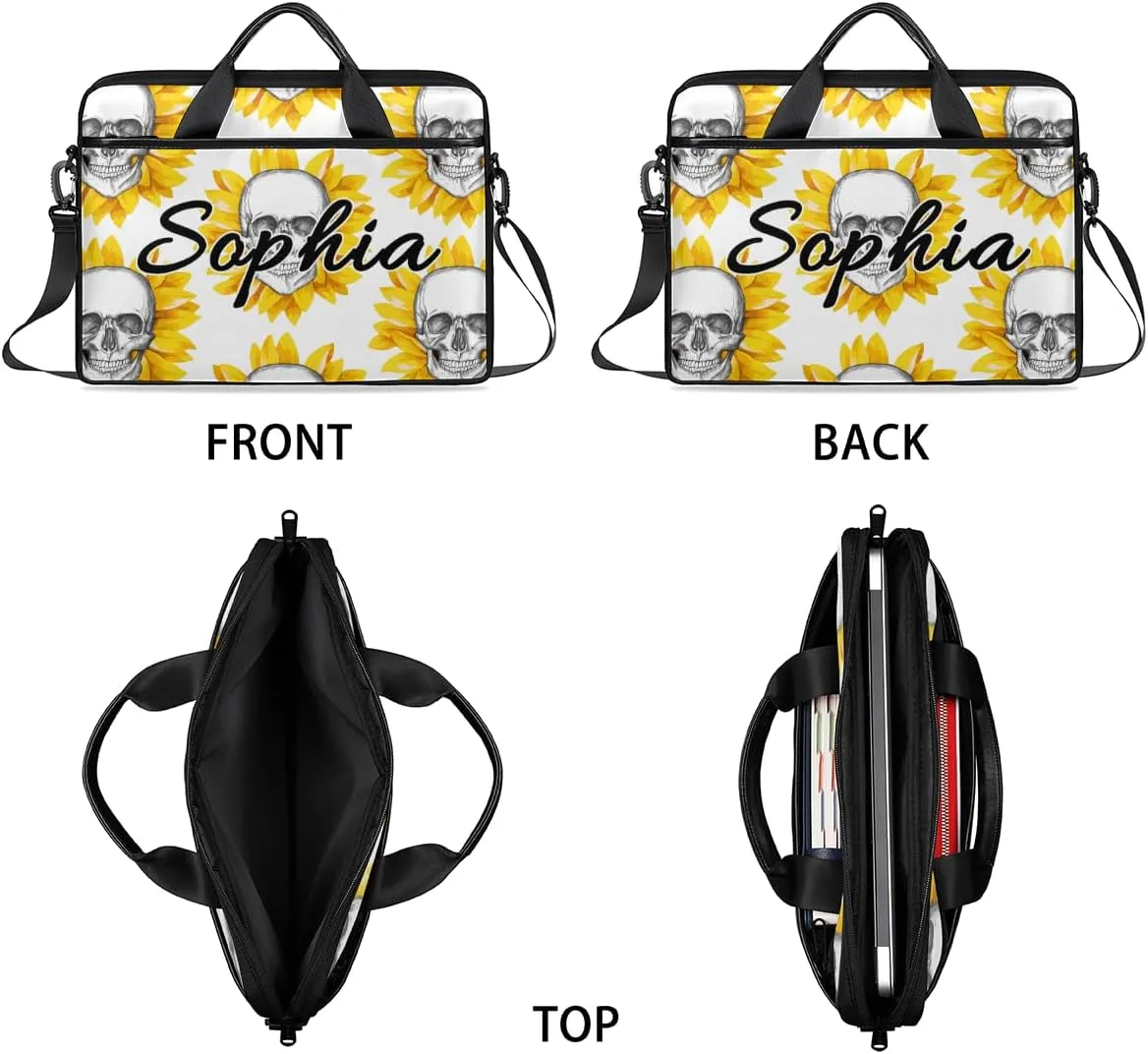 TropicalLife Personalized Laptop Bag 15 Inch Custom Sleeve Case with Handle Shoulder Strap Computer Messenger Bag
