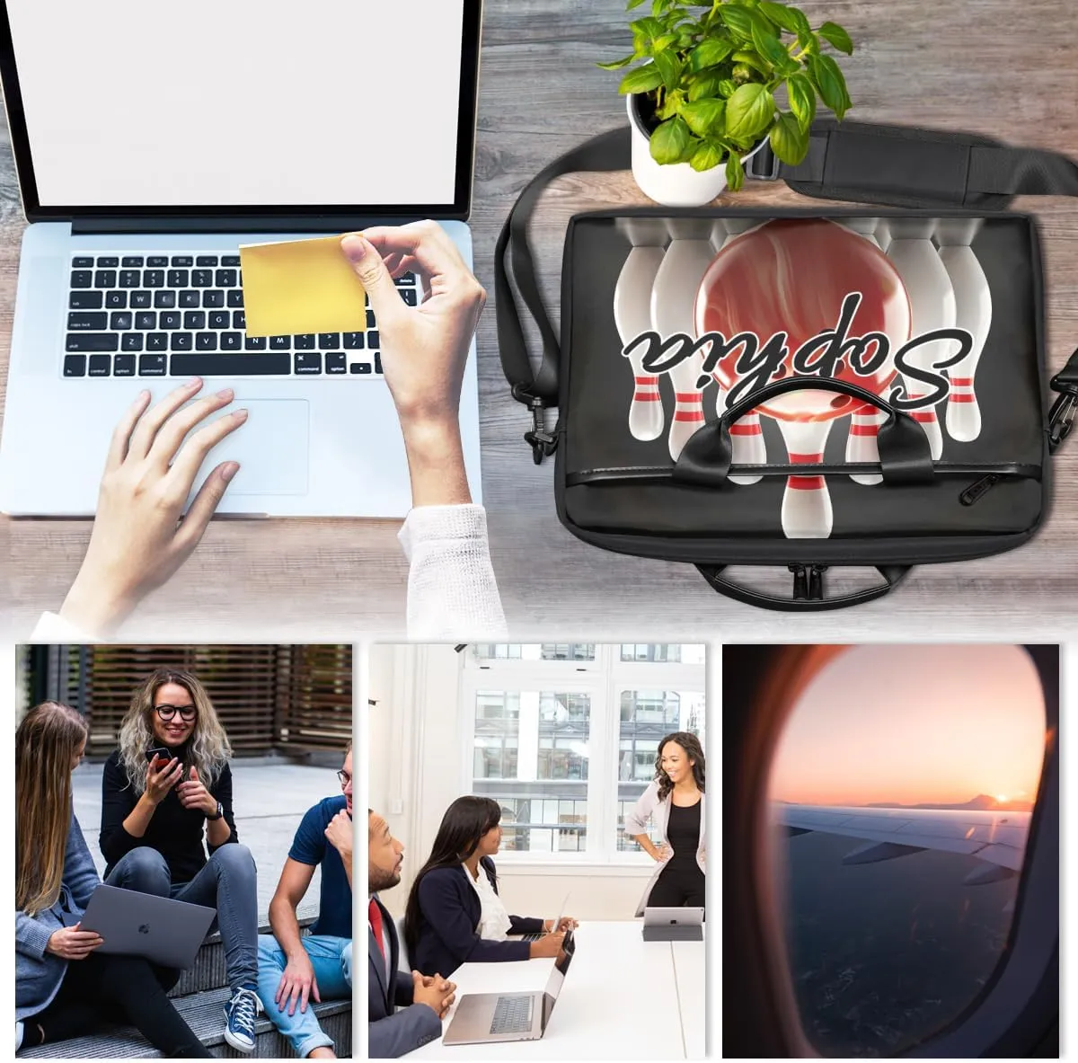 TropicalLife Personalized Laptop Bag 15 Inch Custom Sleeve Case with Handle Shoulder Strap Computer Messenger Bag