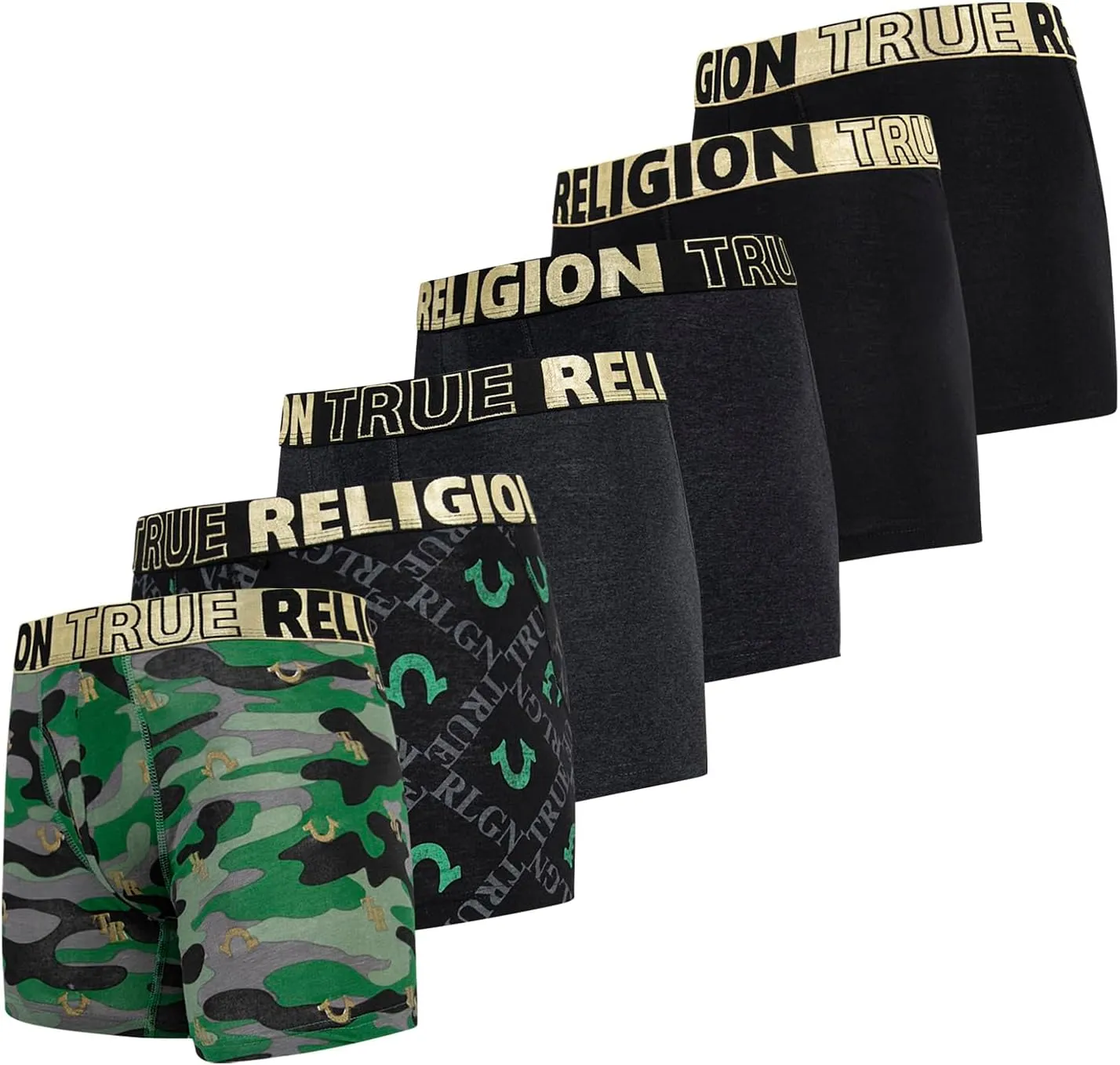 True Religion Mens Boxer Briefs Cotton Stretch Underwear for Men Pack of 6