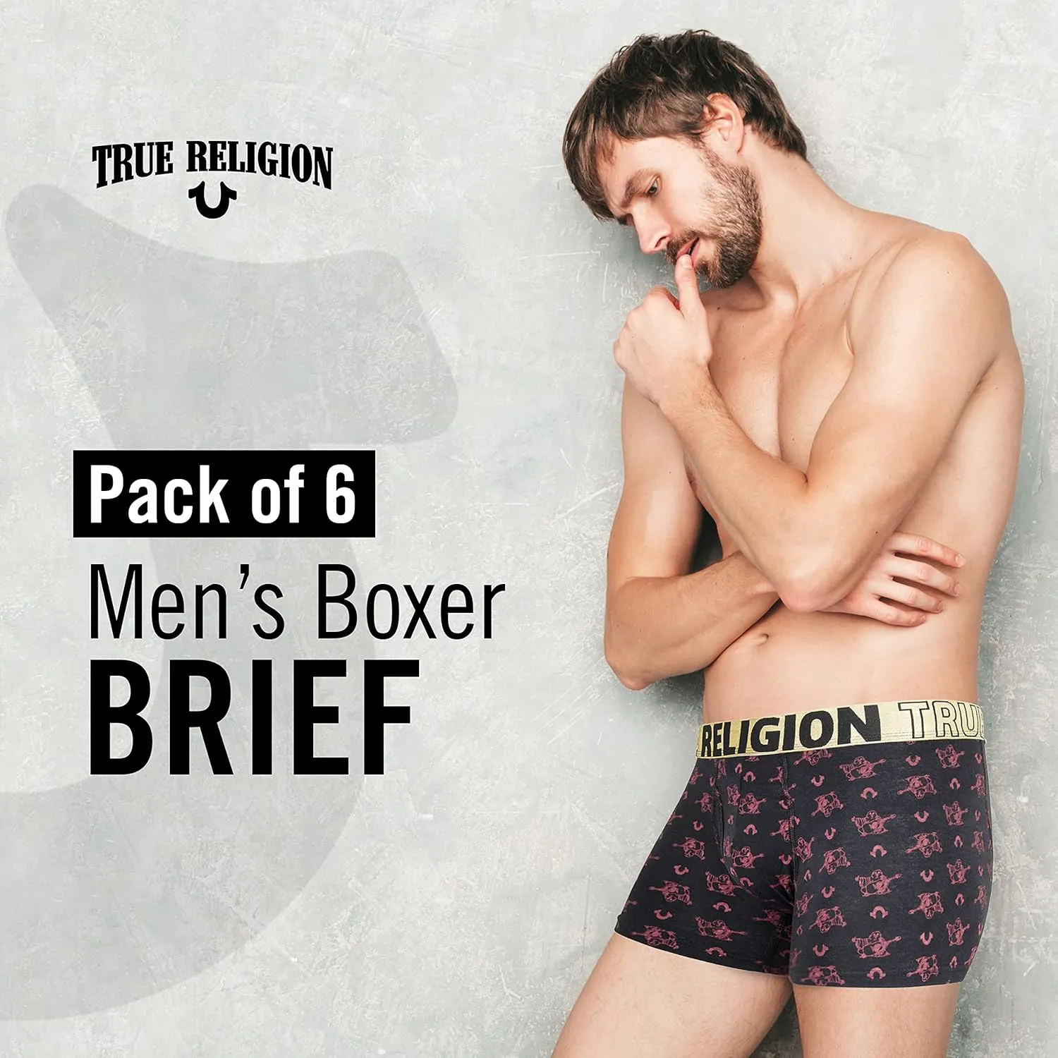 True Religion Mens Boxer Briefs Cotton Stretch Underwear for Men Pack of 6