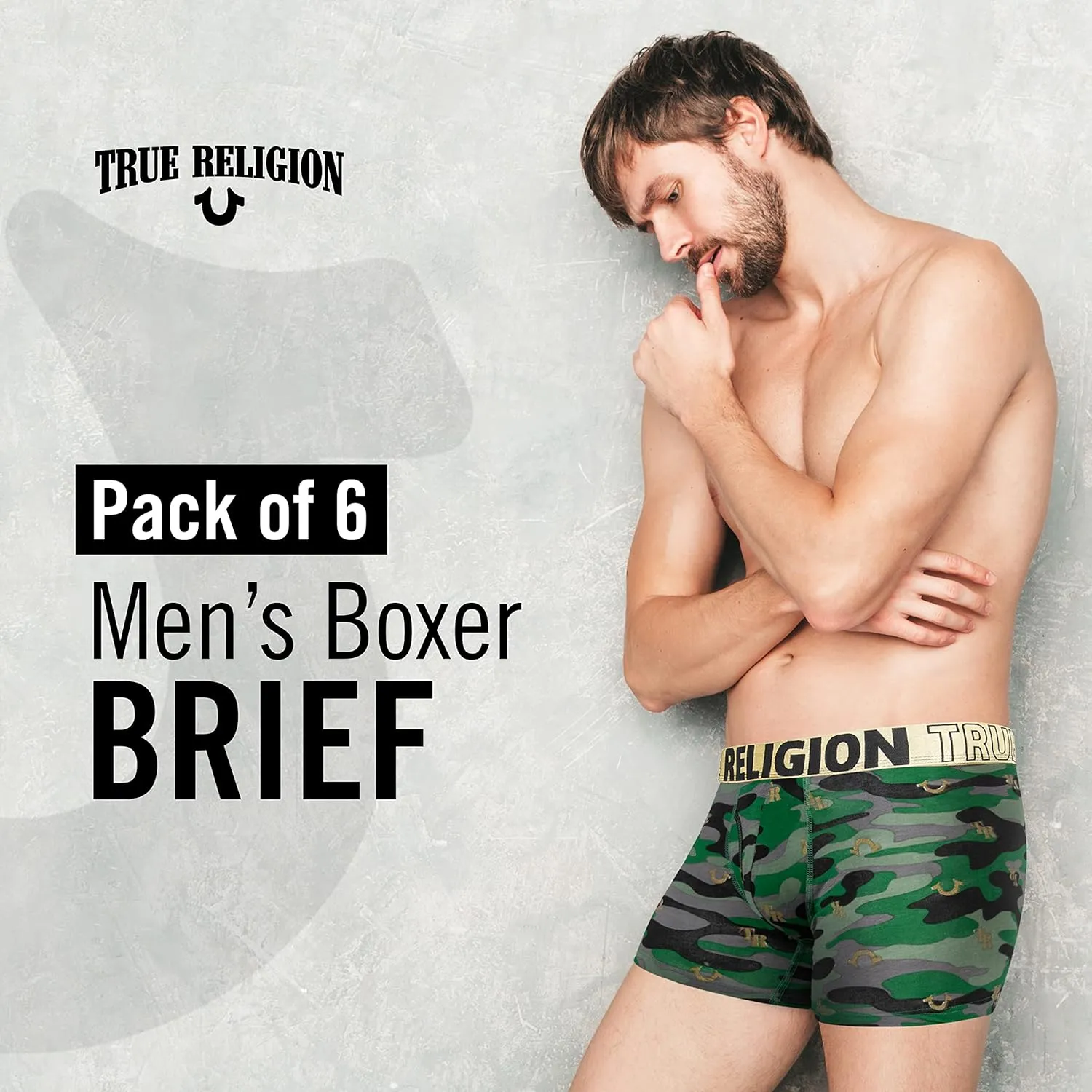 True Religion Mens Boxer Briefs Cotton Stretch Underwear for Men Pack of 6