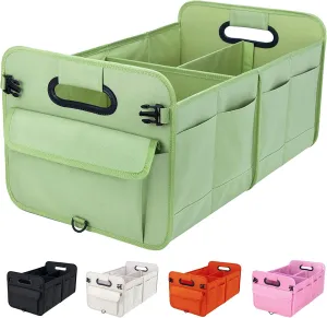 Trunk Organizer SUV, Car Storage Organizer Trunk, NOT-FLIMSY ANTI-SLIDE 70L Spacious Collapsible Sturdy Trunk Organizer for Grocery/Car Accessories/Women Men's Gift, Fruit Green