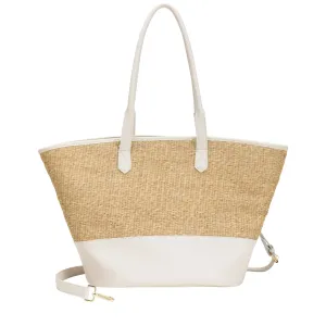 Twin Strap Large Shoulder Bag - White