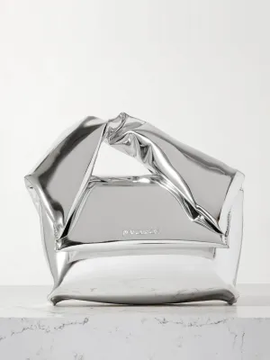 Twister small metallic leather tote