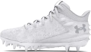 Under Armour Boys Blur Select MC Jr Football Cleats - Track Spike Inspired Design 4.5 White-metallic Silver