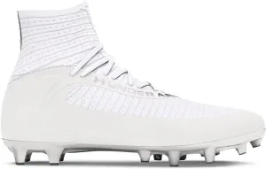 Under Armour Mens Highlight 2 MC Knit Football Cleats - High-Rebound SuperFoam Insole 8 White-Metallic Silver