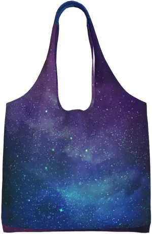 Universe with Stars Galaxy Interstellar Print Classic Soft Grocery Cloth Bag Aesthetic Tote Bag For Beach Travel Shopping