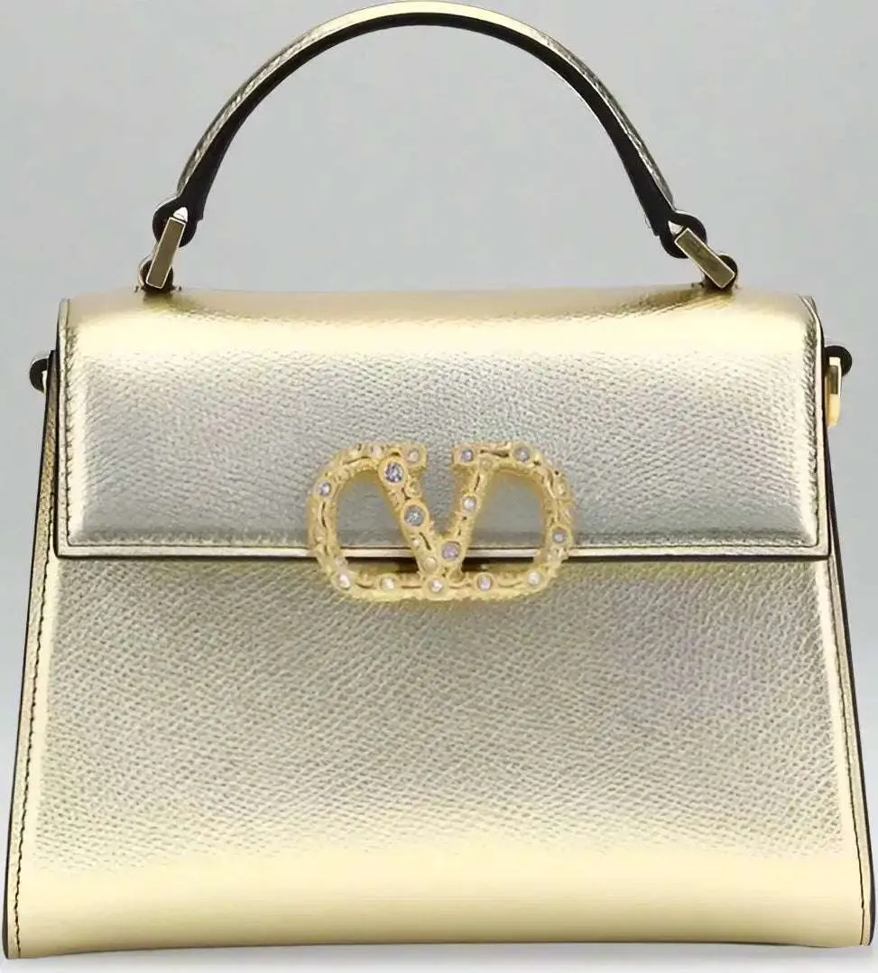 Valentino Garavani Gold Metallic garnet mini Handbag
